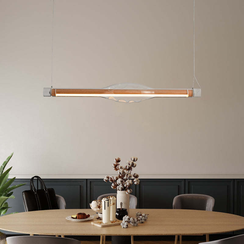 Modern Edge Tubular Pendant Light over dining table