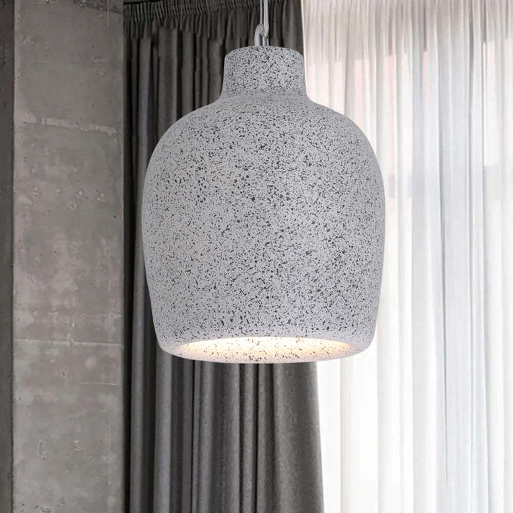 Grey Resin Jar Pendant Light - Byers Wabi Sabi Style