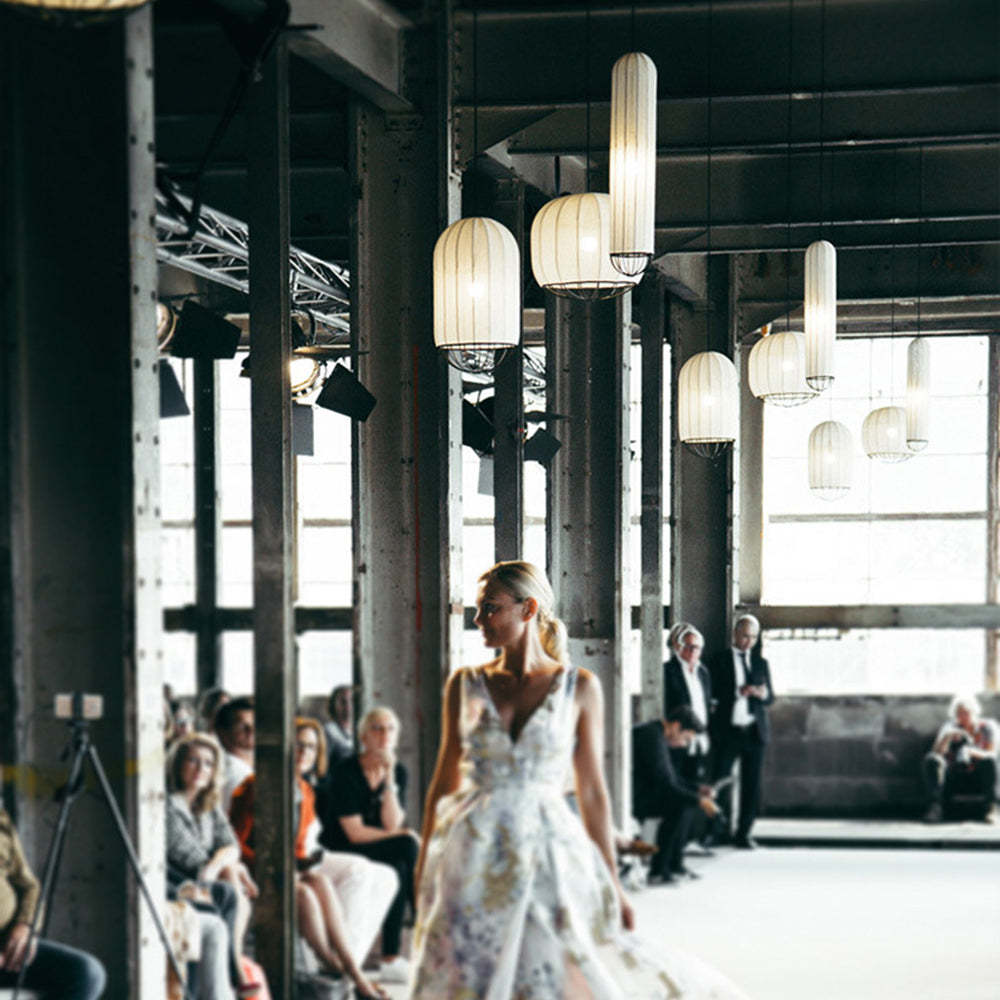 Renée pendant lights on a fashion show
