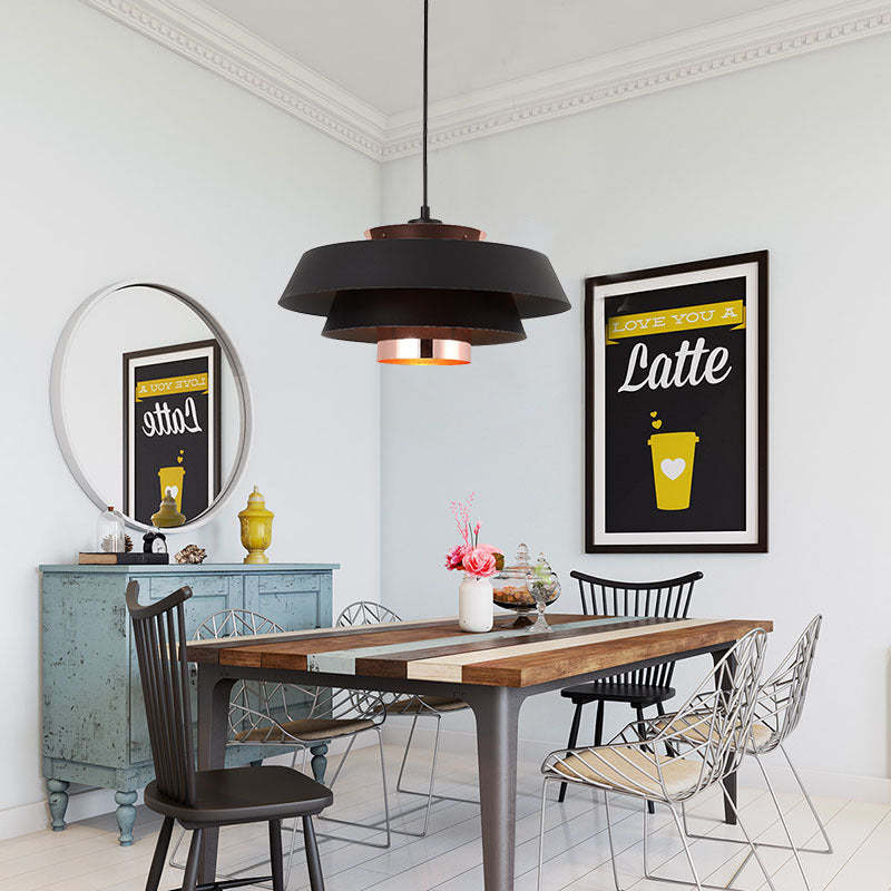 Hailie Nordic Pendant Light in dining room, Love You a Latte poster