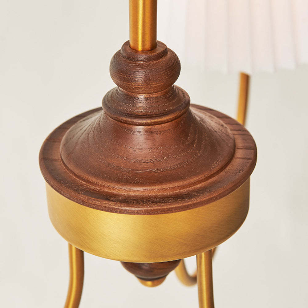 Eryn chandelier: Wooden detail & golden mount Eryn Modern Retro Metal Fabric Chandelier