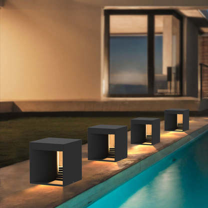 Orr Cuboid Solar Lamp - Modern Outdoor Lighting