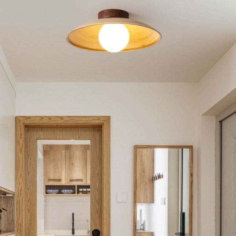 Ozawa Flush Mount Ceiling Light illuminating a hallway