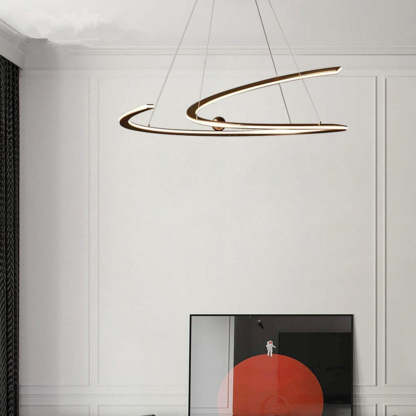 Modern Louise linear light, minimalist metal pendant for living room