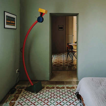 Morandi Lego floor lamp in colorful living room.