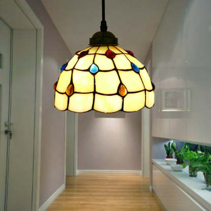Alessio Tiffany Bell Pendant Light Alessio Tiffany Multicolor Bell Pendant Light
