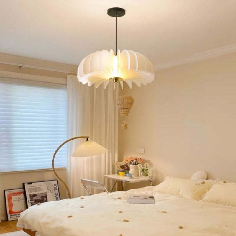 Hailie Pumpkin LED Pendant Light in bedroom setting