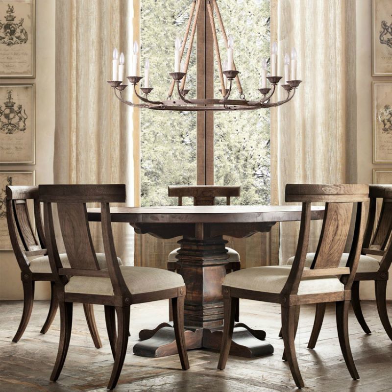 Epoch Chandelier over dining table in a restaurant