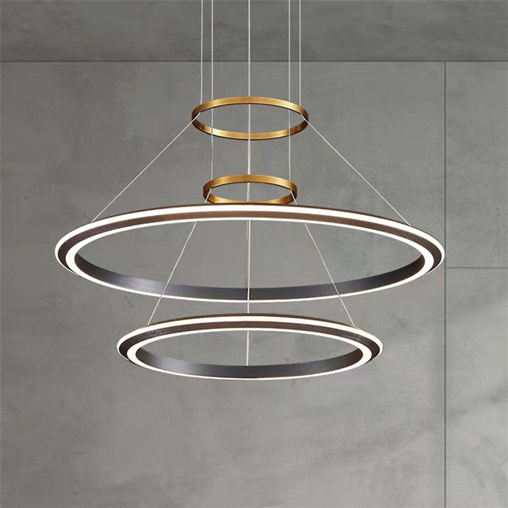 Arisha LED pendant light. Modern ring chandelier.