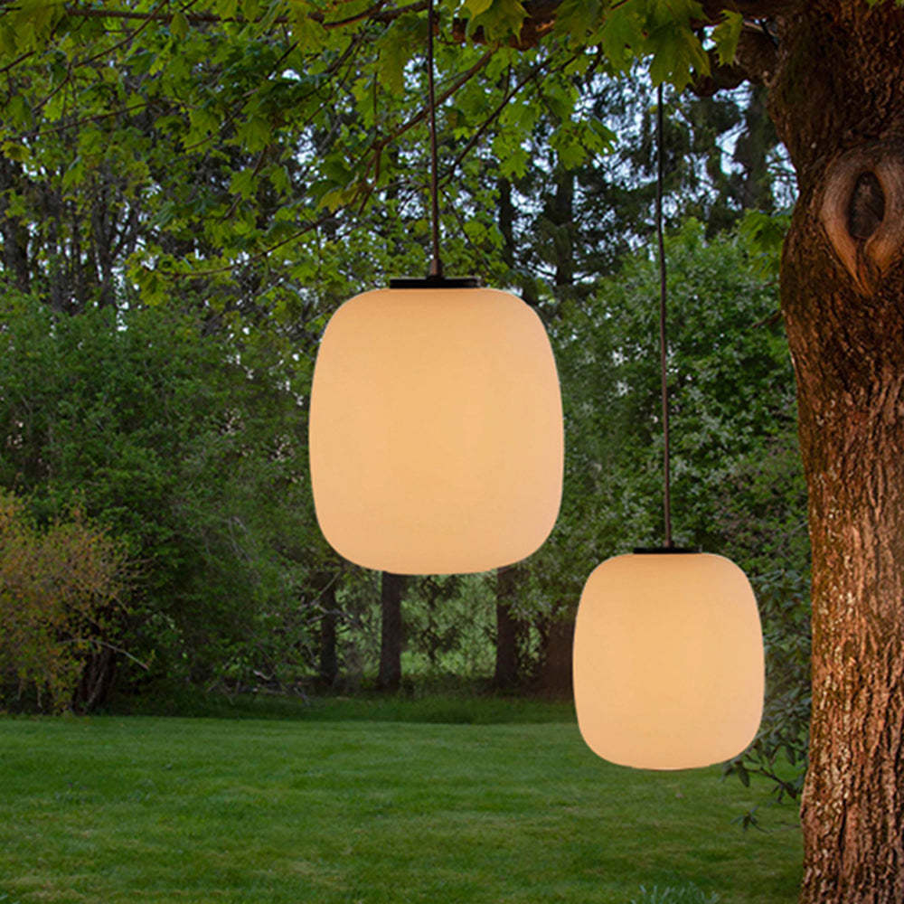 Outdoor Alessio Lantern Pendant Lights hanging from tree