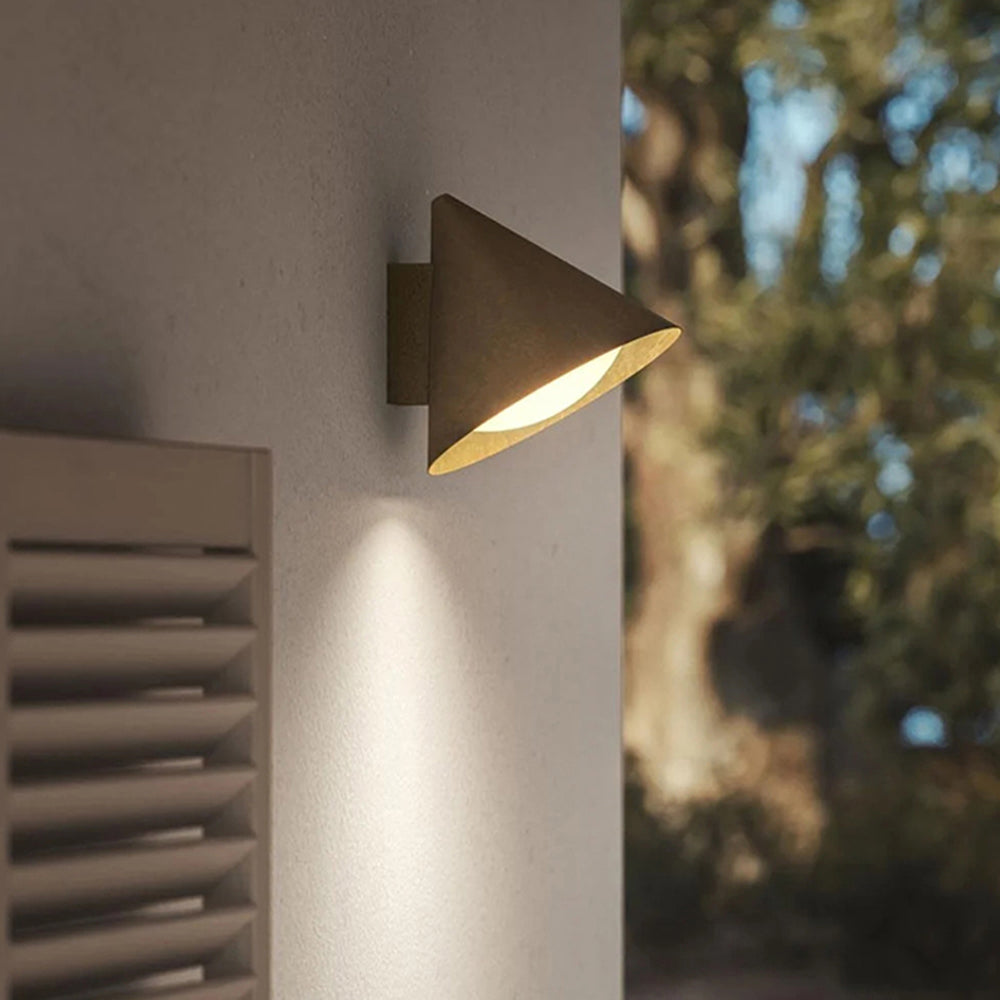 Outdoor wall lamp illuminating outdoor space