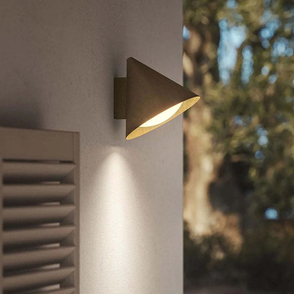 Outdoor wall lamp illuminating outdoor space