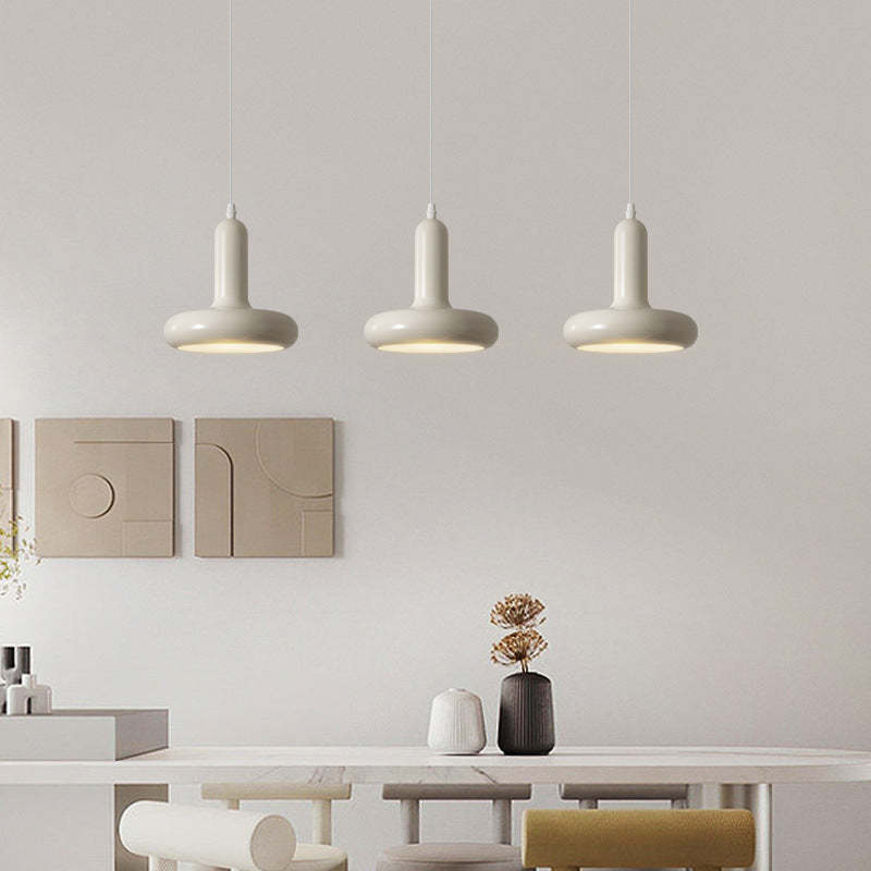 Cairns pendant lights over dining table, modern cream lighting