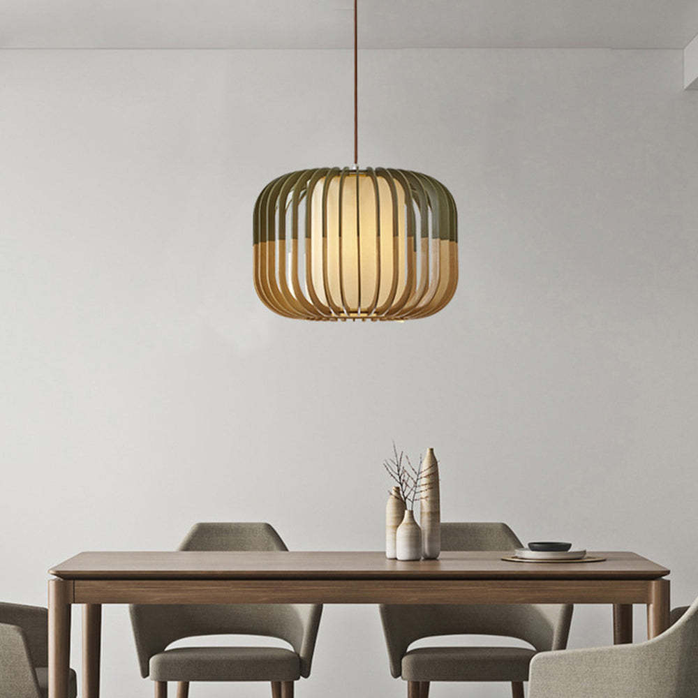 Ozawa wood pendant light over dining table