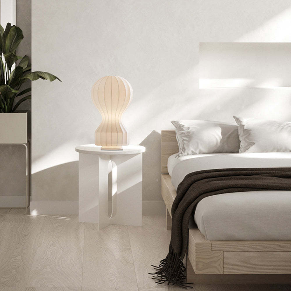 Renée table lamp in bedroom setting, Lassola lighting