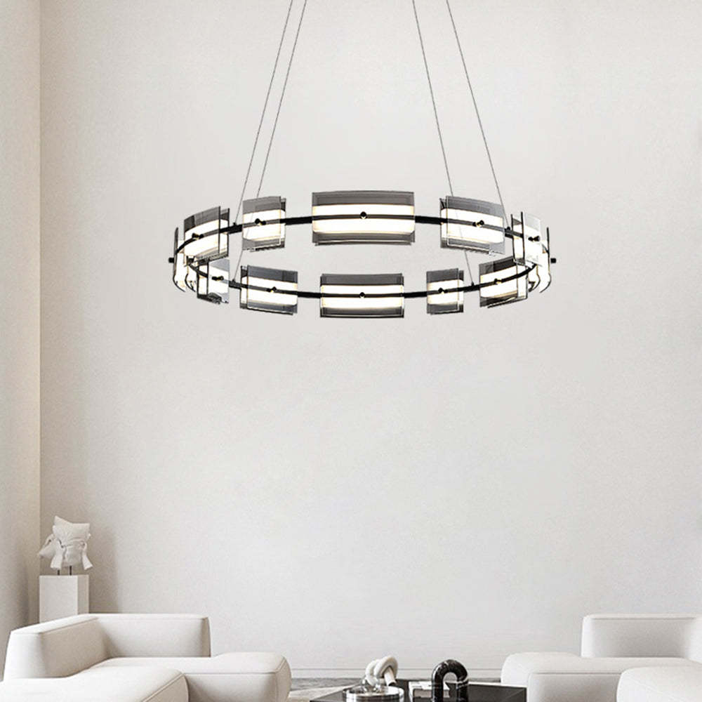 Evette ring pendant light in a modern living room setting