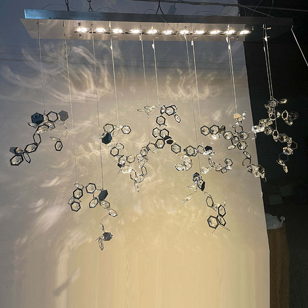 Modern Olivia Sheet Crystal Chandelier, artistic design