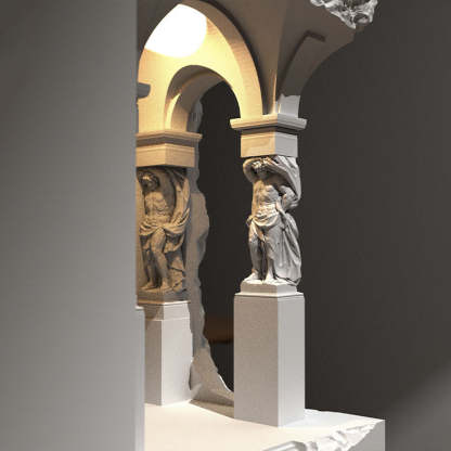 Félicie Plaster Wall Lamp - Art Deco Statues