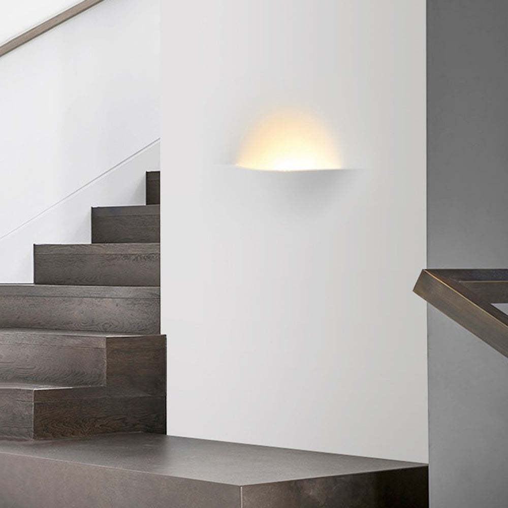 Elif LED Wall Lamp on stairway. Recessed artistic lighting.