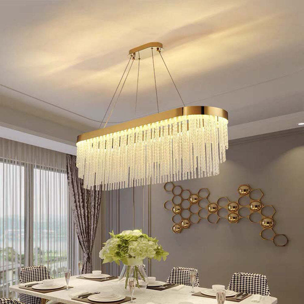 Colon pendant light in a dining room setting
