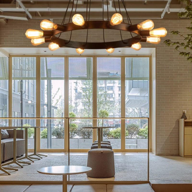 Metal LED Chandelier in Modern Living Room