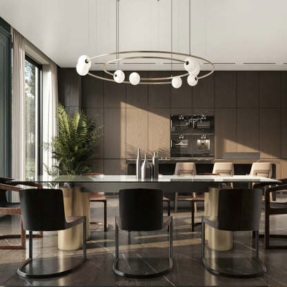 Valentina pendant light illuminating a modern dining room