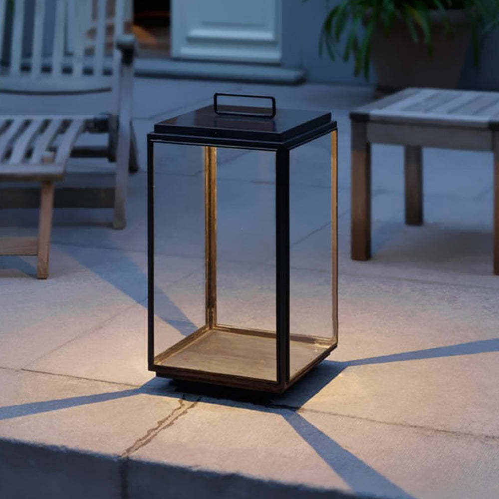 Orr Minimalist Cuboid Outdoor Floor Lamp illuminating outdoor space