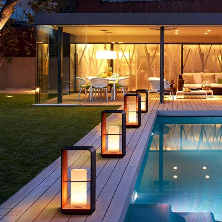 Orr Minimalist Cuboid Candle Outdoor Floor Lamp Garden