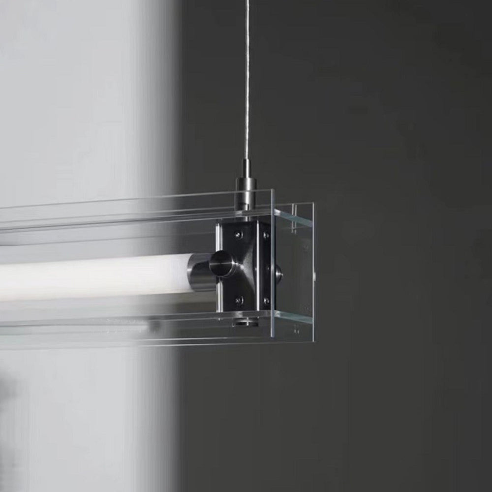 Edge Minimalist Pendant Light - Glass and Metal Detail