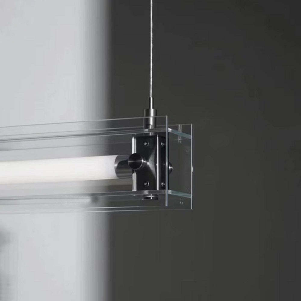 Edge Minimalist Pendant Light - Glass and Metal Detail