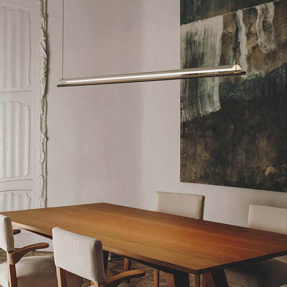 Edge Linear Pendant Light above dining table