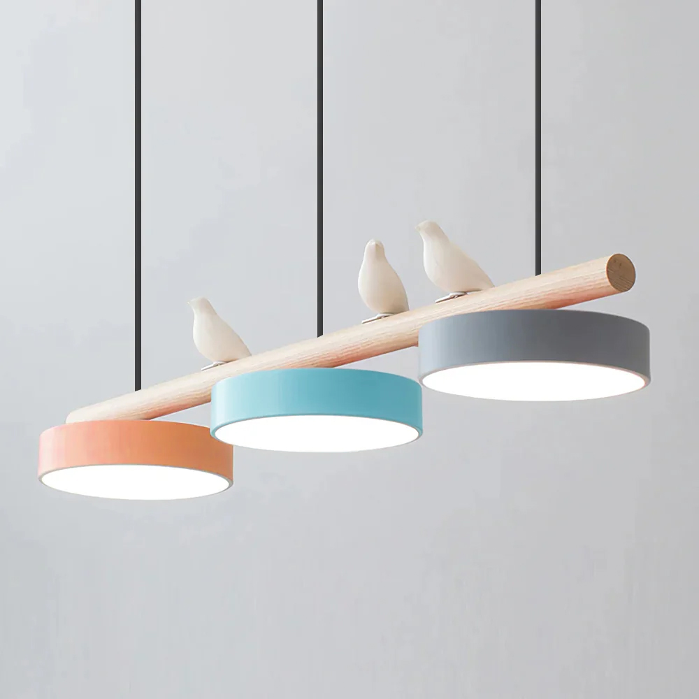 Morandi Modern Metal Wood Resin Acrylic Pendant Light Dining Room Bedroom