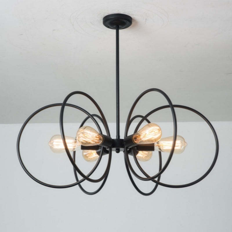 Alessio Industrial LED Chandelier - metal flower lighting fixture