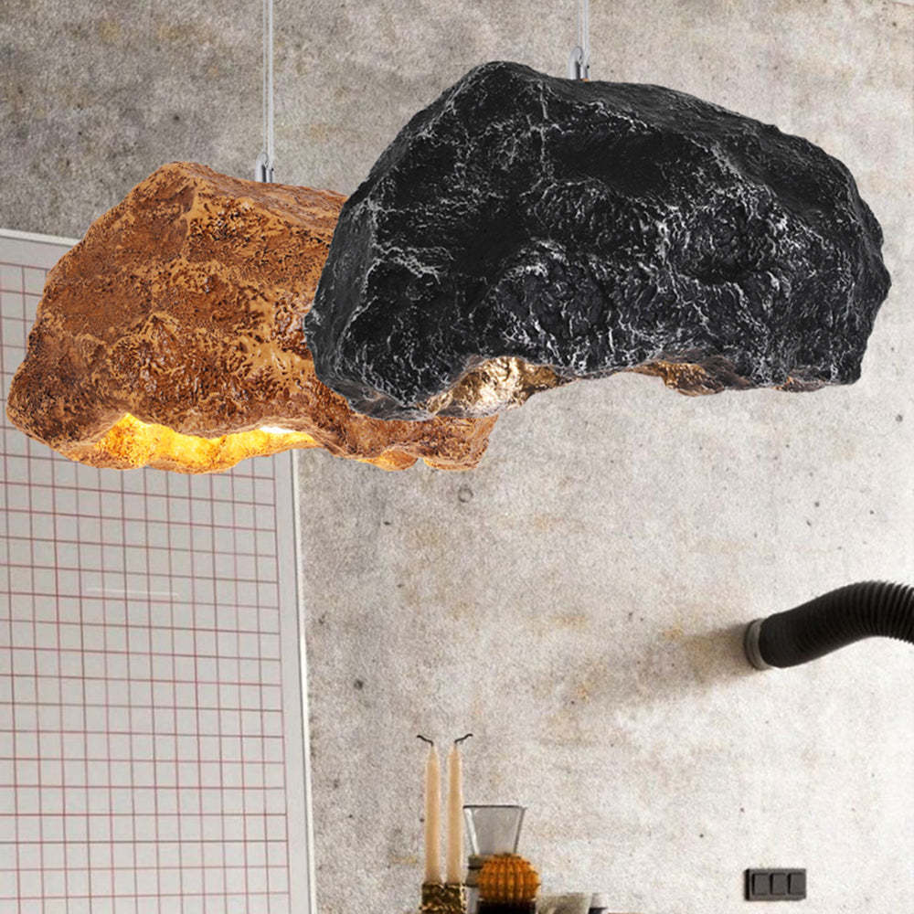 Wabi Sabi style Byers pendant lights, resin & metal