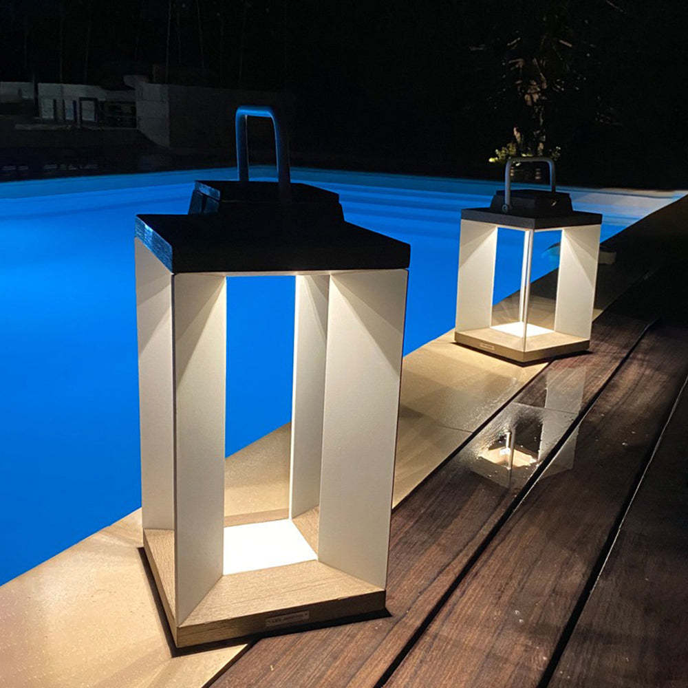 Las Sola Orr solar outdoor floor lamps near pool Orr Contemporary Rectangular Solar Outdoor Floor Lamp
