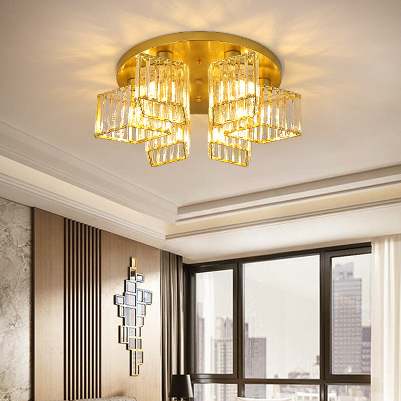 Gold Eryn Flush Mount Ceiling Light in Living Room