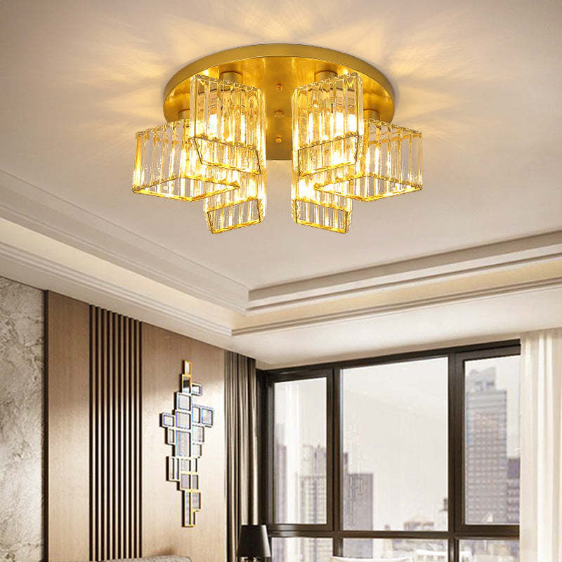 Gold Eryn Flush Mount Ceiling Light in Living Room