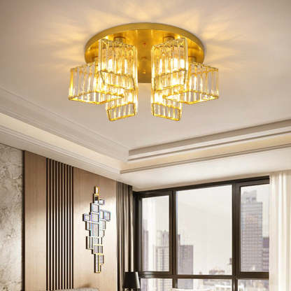 Gold Eryn Flush Mount Ceiling Light in Living Room