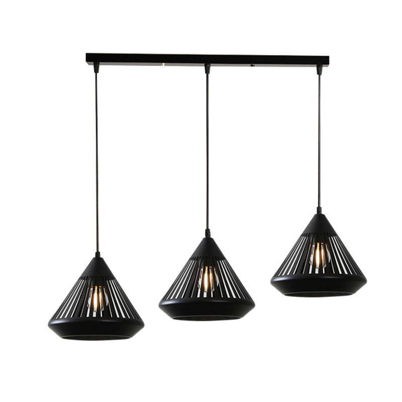 Nazifa Modern Minimalist Pendant Light - Black 3-Light Chandelier