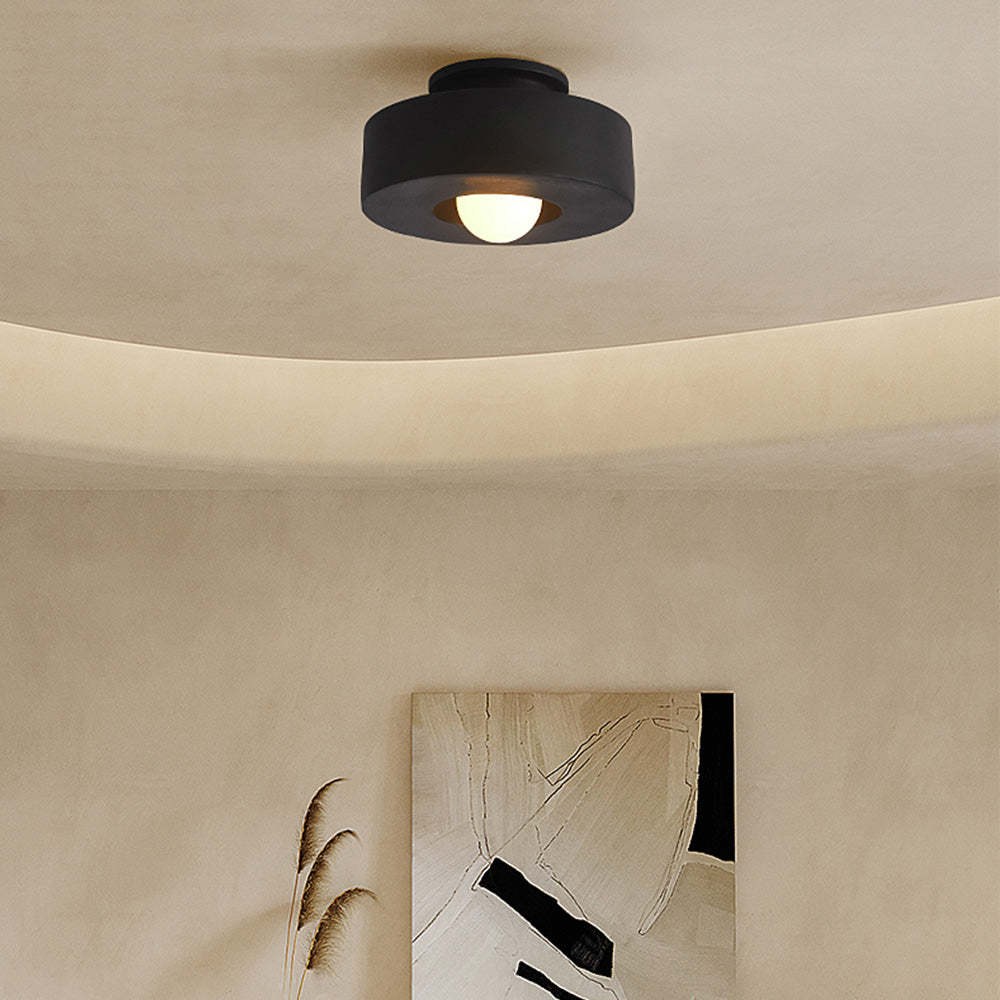 Morandi Black Resin Flush Mount Ceiling Light