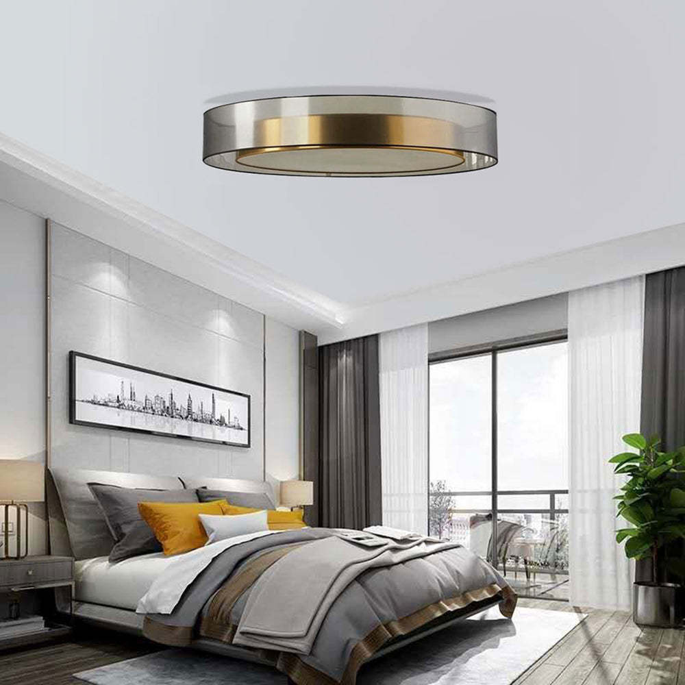 Modern bedroom with Quinn LED ceiling light