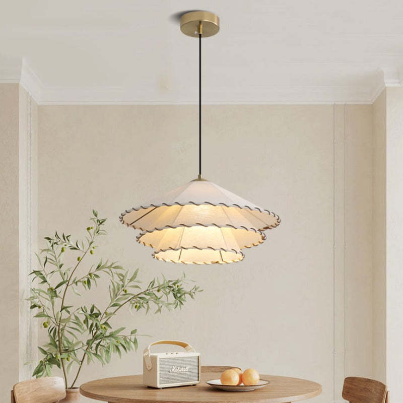 Tiered fabric Boho pendant light for bedroom or restaurant