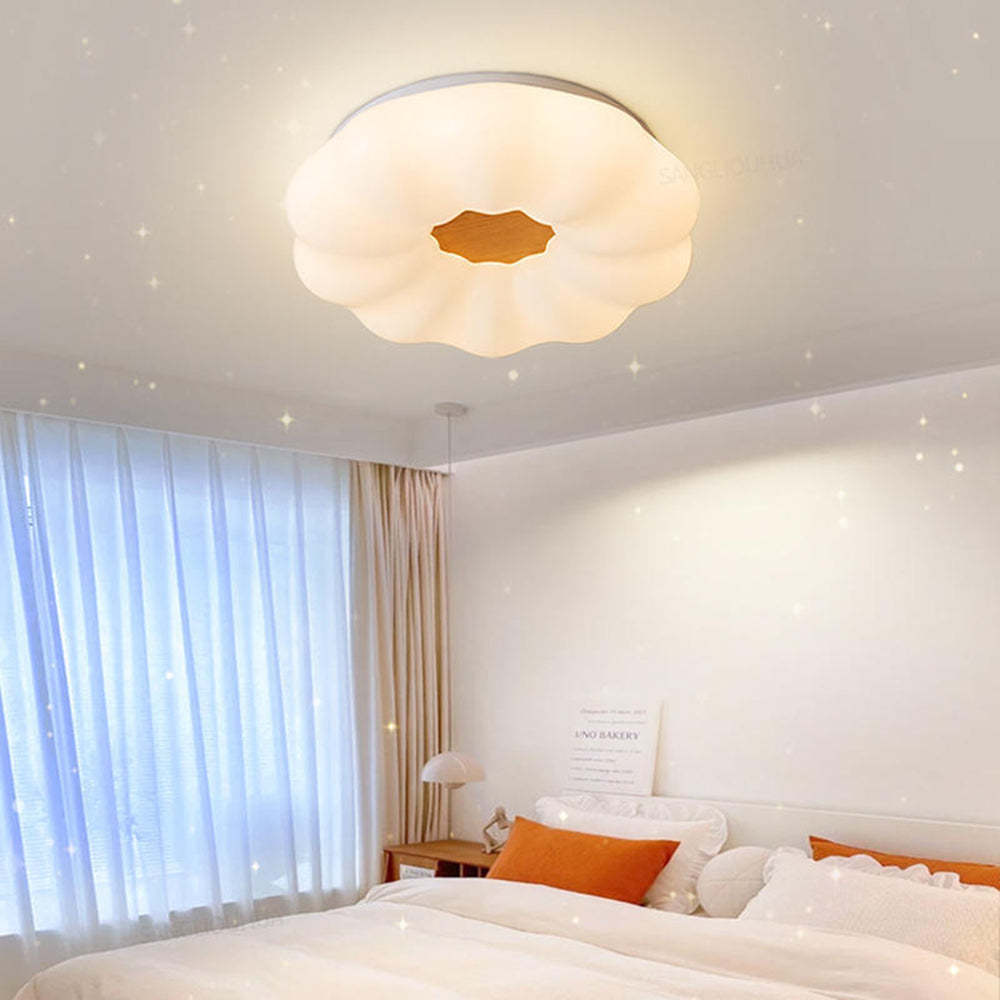 Ozawa Wooden Dimmable Ceiling Light in Bedroom