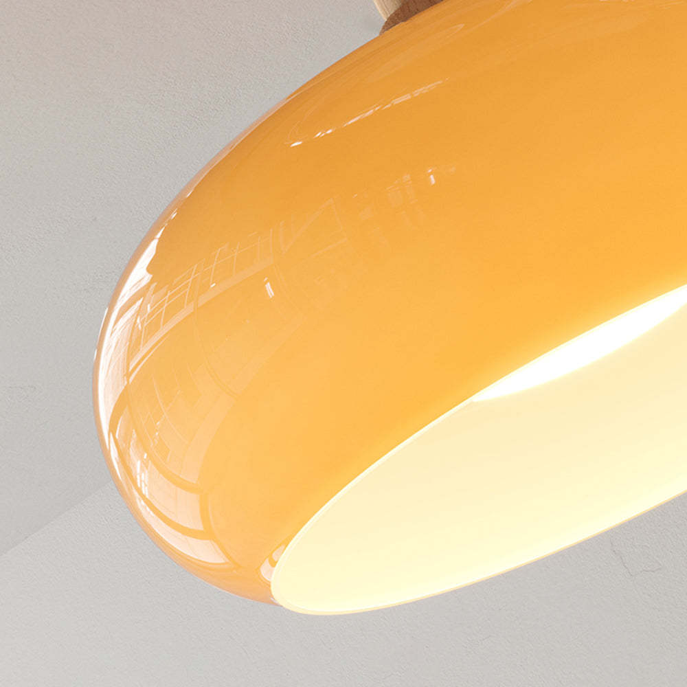 Yellow glass Hailie flush mount ceiling light