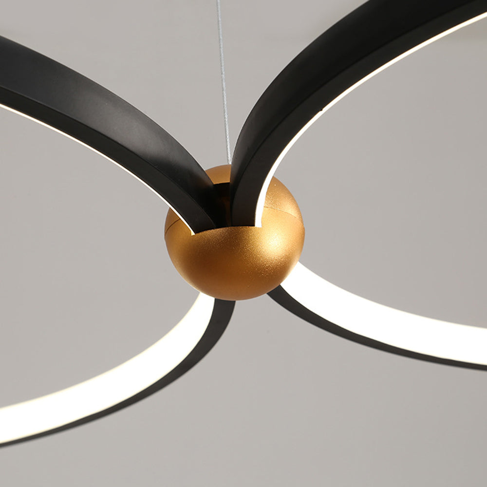 Arisha Ring Pendant Light: Black and Gold Minimalist Design