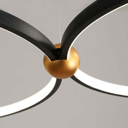 Arisha Ring Pendant Light: Black and Gold Minimalist Design
