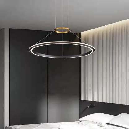 Arisha minimalist ring pendant light in bedroom setting
