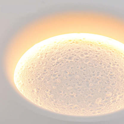 Elif Moon Wall Lamp: Close-up of gypsum texture Elif Decorative Moon Metal Gypsum Wall Lamp