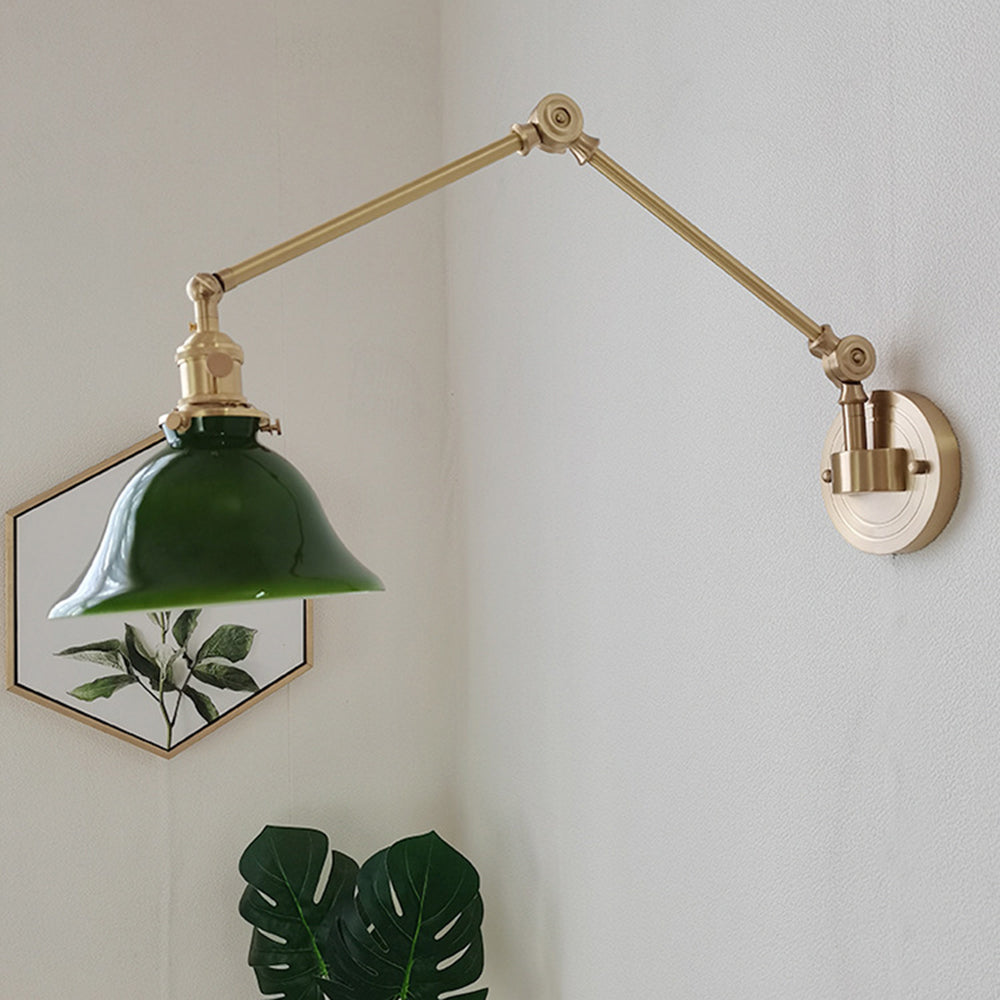 Green Brady vintage metal foldable wall lamp Brady Vintage Foldable Metal Wall Lamp
