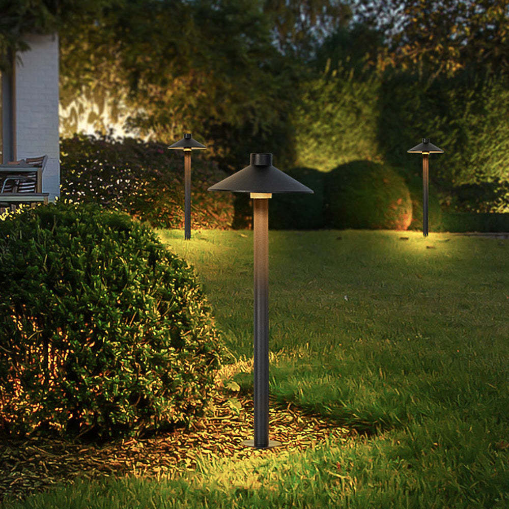 Carins Outdoor Path Lights illuminating a garden